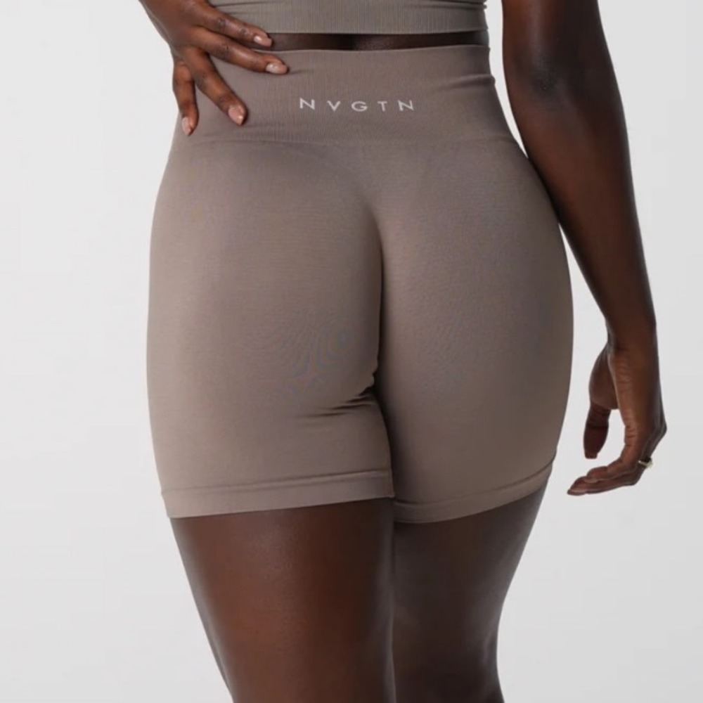 NVGTN Women's Pro Seamless High Waist Biker Shorts Brown Taupe Size M